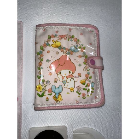 RARE VTG 1976 My Melody SANRIO Pouch Handkerchief Pocket Mirror & Comb Japan - Picture 2 of 15